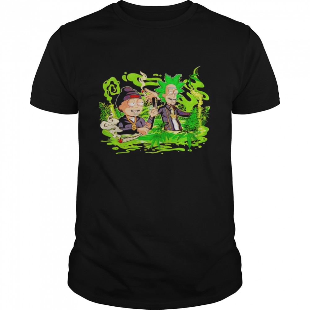 Rick and Morty smoking weed never mind shirt