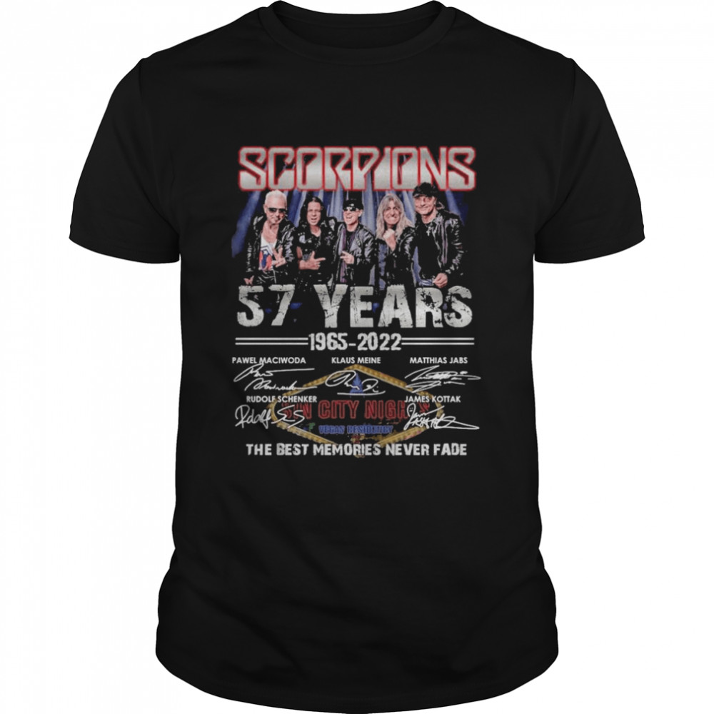Scorpions 57th anniversary 1965 2022 signatures thank you for the memories shirt
