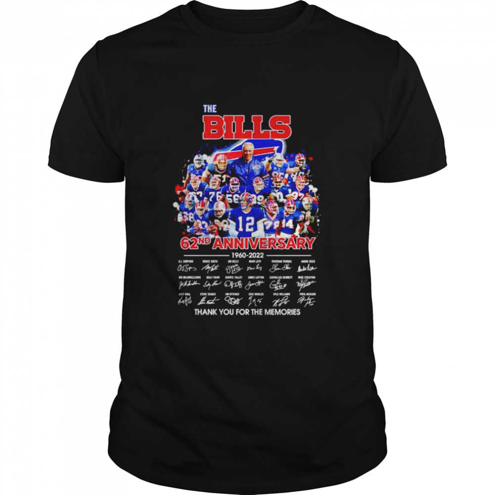 The Bills 62nd Anniversary 1960 2022 thank you for the memories shirt