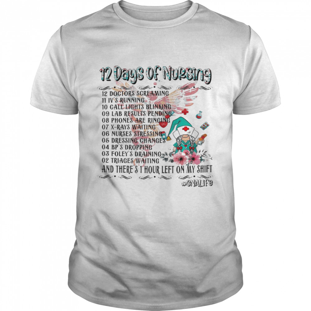 12 days of nursing 12 doctors screaming 11 ivs running 10 all lights blinking shirt