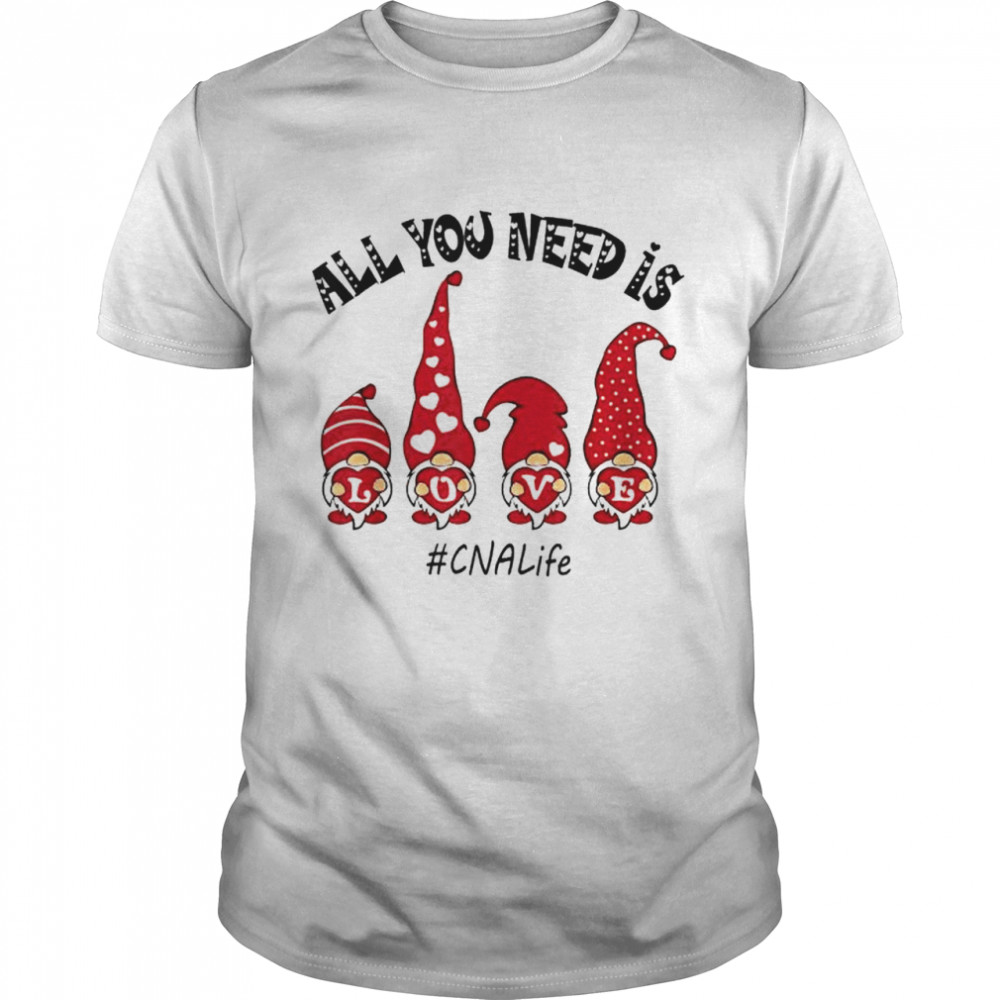 All You Need Is Love CNA Life Gnome Valentine’s Day T-Shirt