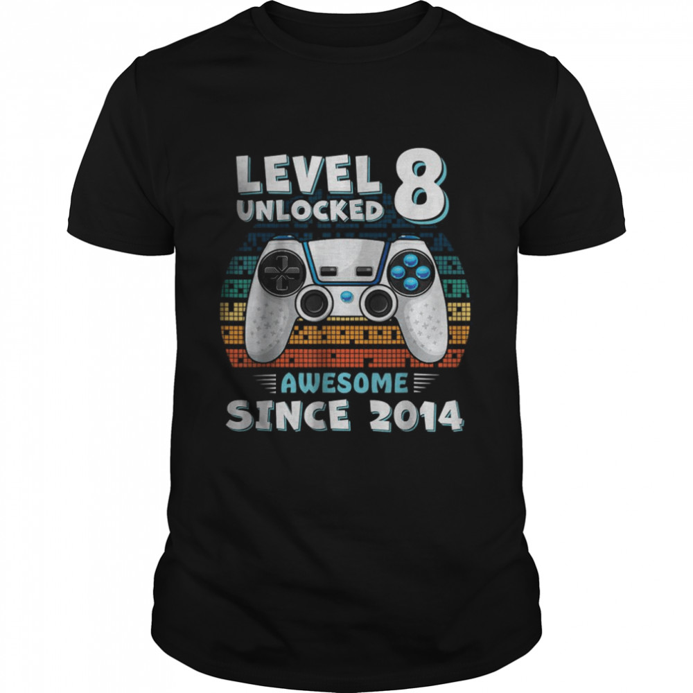 Level 8 Unlocked Awesome Since 2014 Shirt