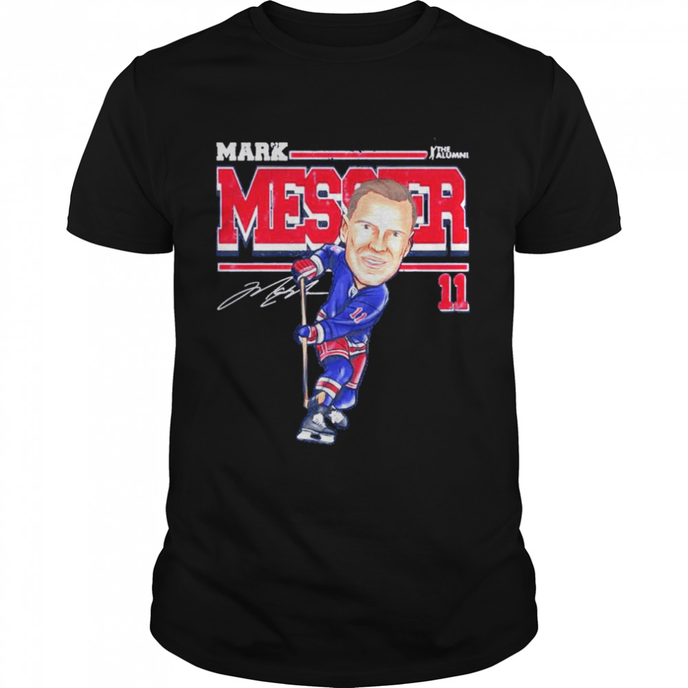 New York NHL Mark Messier cartoon signature shirt
