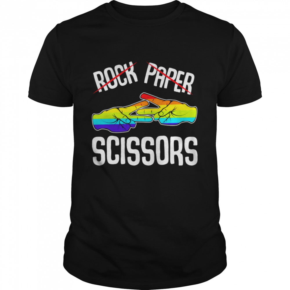 Rock Paper Scissors Lesbian Bi Homosexual LGBTQ Couple Pride Shirt