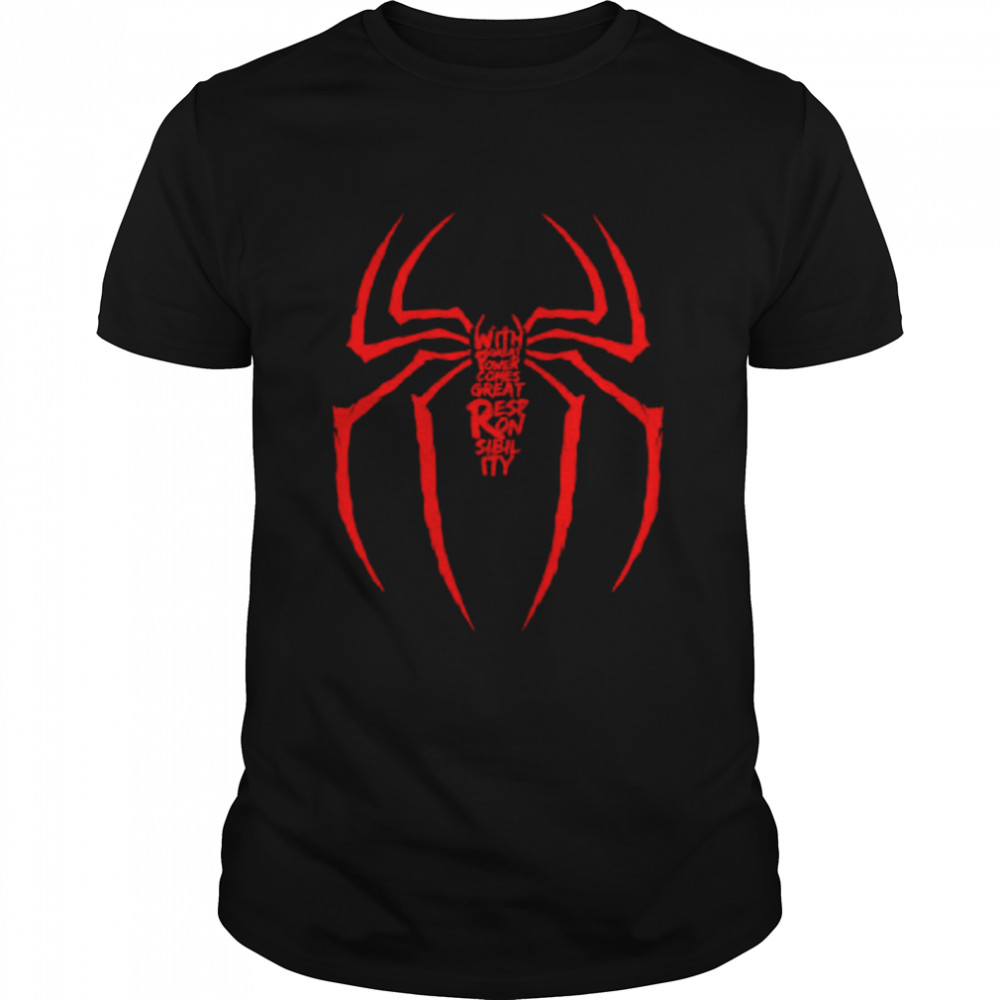 Spiderman with great power comes great responsibility shirt