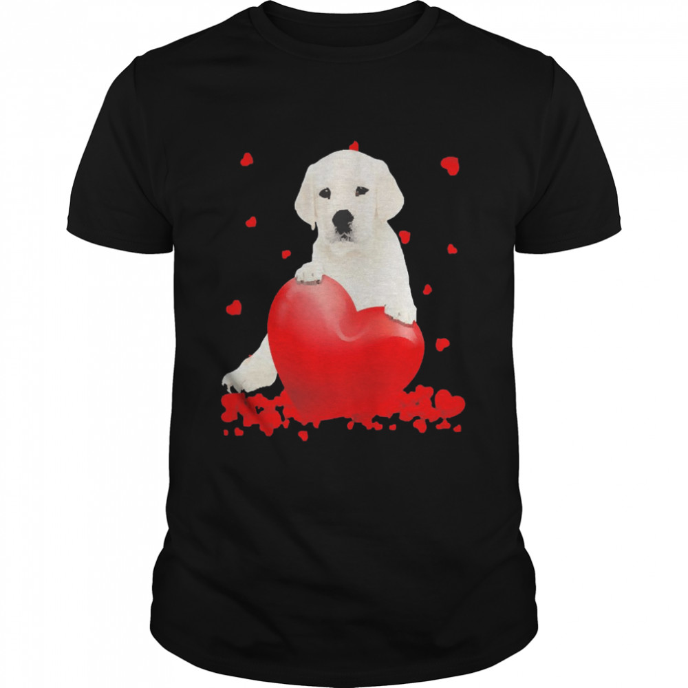 White Labrador Dog Valentine’s Hearts Shirt