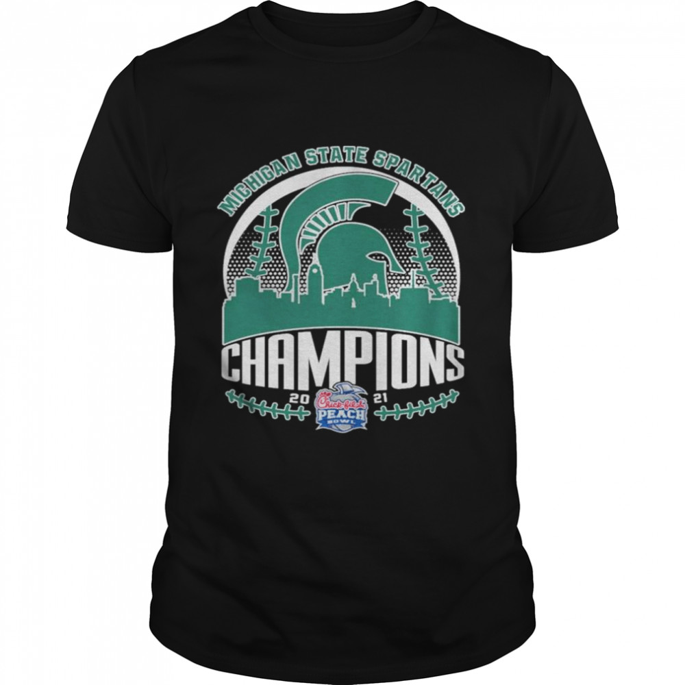 michigan State Spartans 2021 Peach Bowl Champions Michigan City Shirt