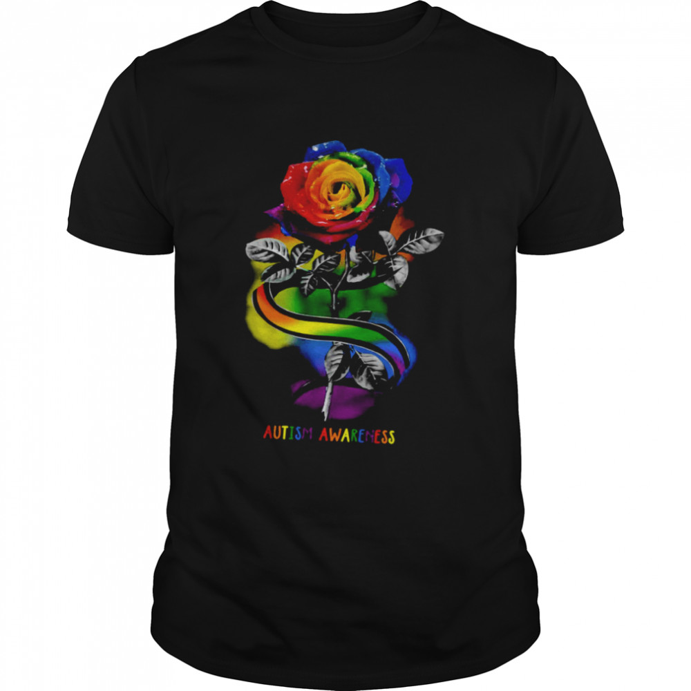 Rose Flower Autism Awareness Shirt