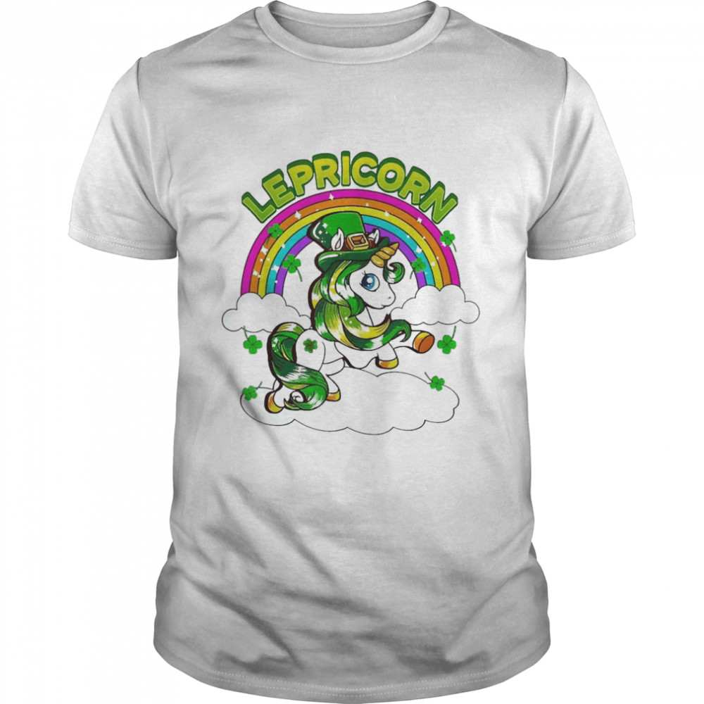 St Patricks Day Girls Unicorn Irish Lepricorn Youth Shirt