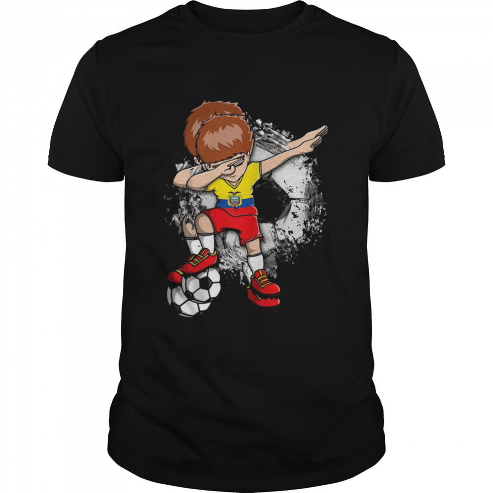 Dabbing Soccer Boy Ecuador Jersey Ecuadorian Football Fans Shirt