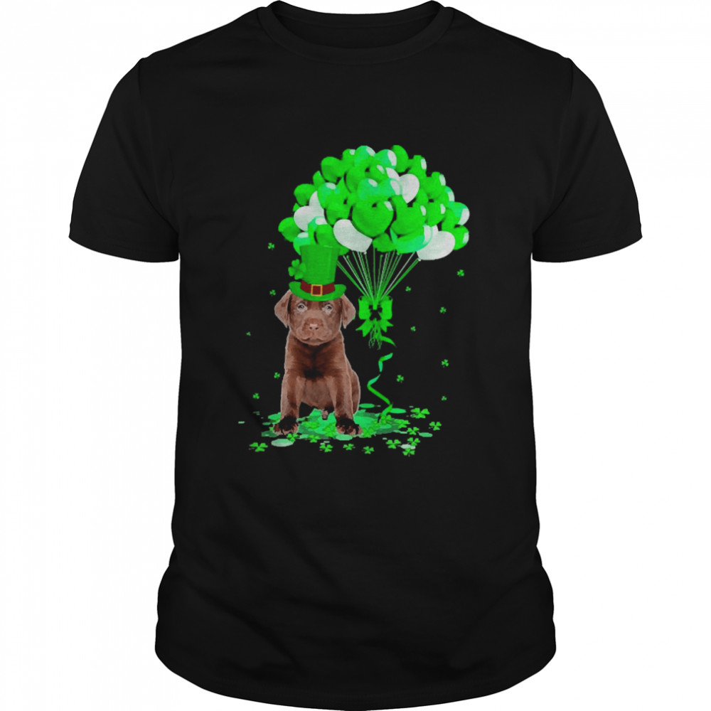 Lucky Balloon Chocolate Labrador Dog Hearts Valentine’s Day Shirt