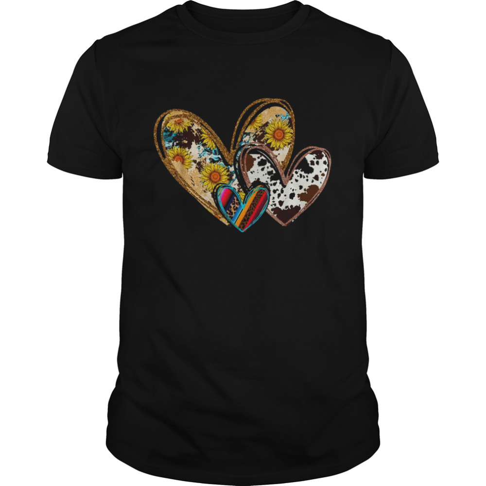 Western Cowboy Cowgirl Valentine’s Day Sunflower Heart Shirt