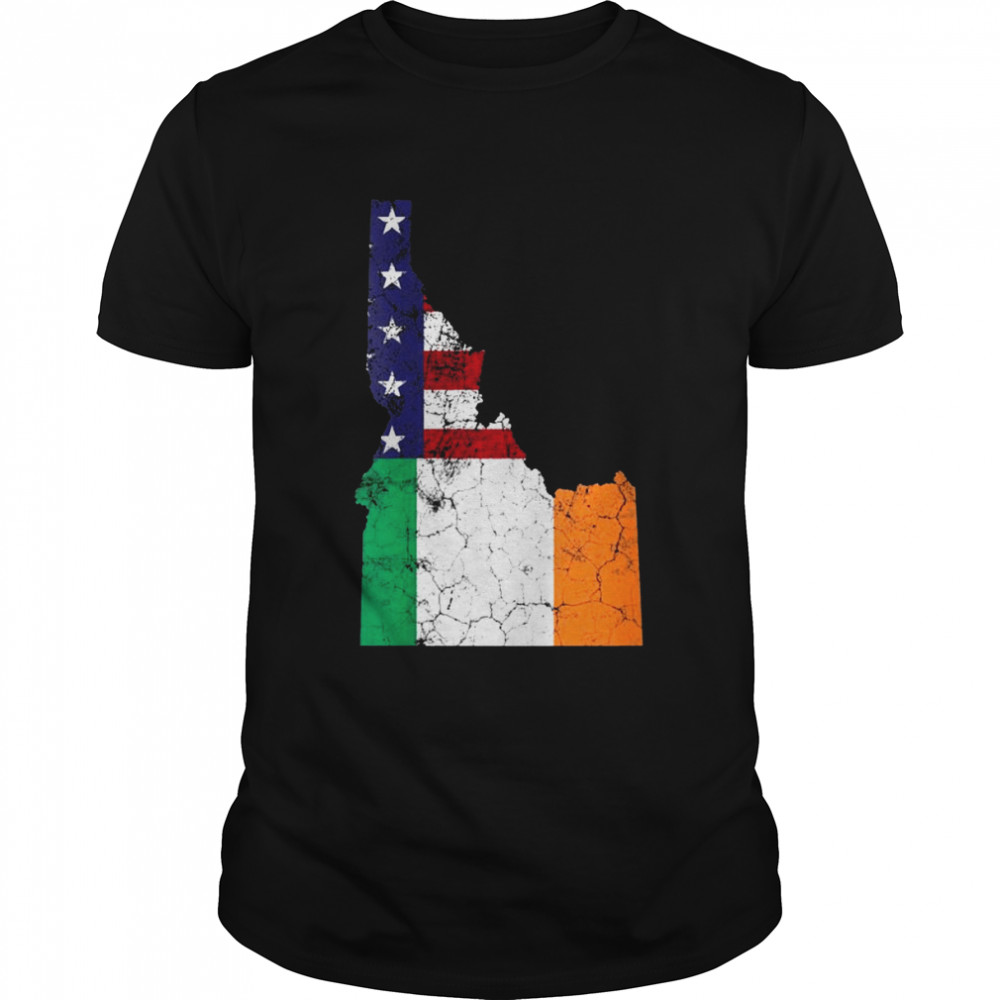 Idaho Irish American Flag St Patrick’s Day Saint Paddy Shirt