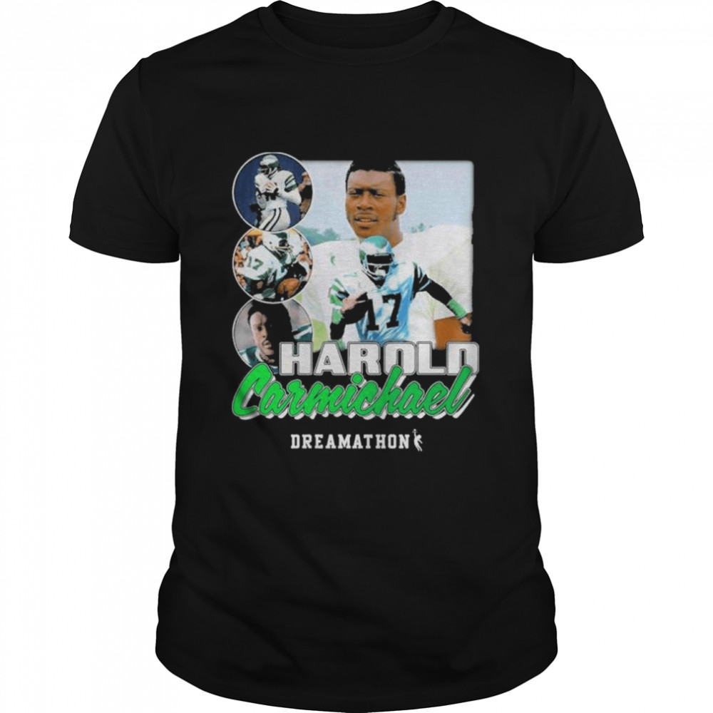 Devonta smith wearing harold carmichael shirt