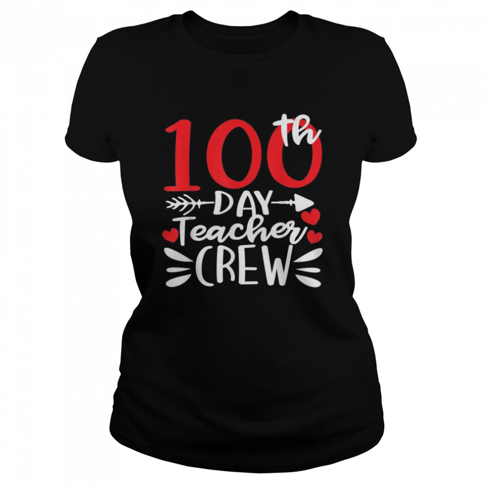 100th Day Teacher Crew Happy 100 Days of School  Classic Women's T-shirt