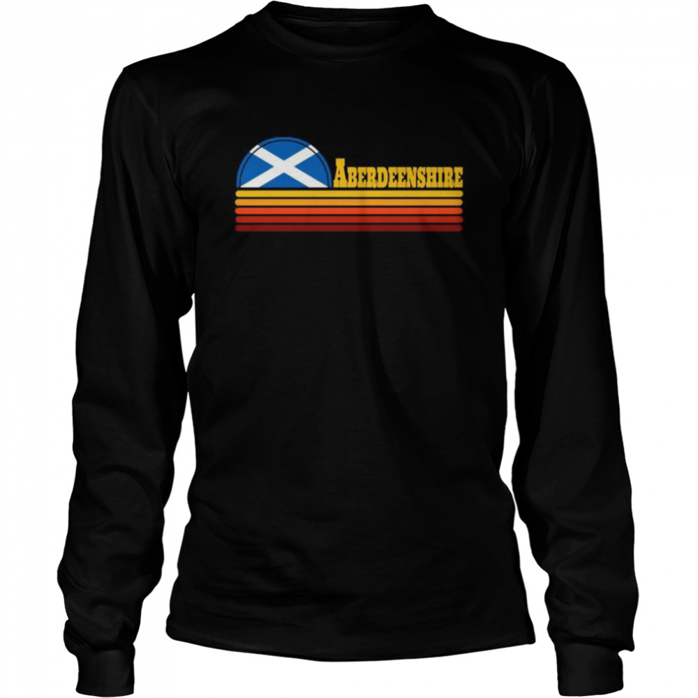 Aberdeenshire Scottish County Retro Scotland Saltire  Long Sleeved T-shirt