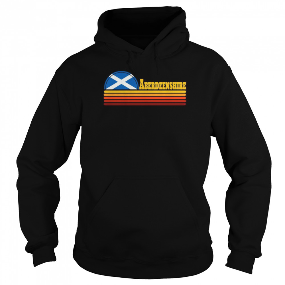 Aberdeenshire Scottish County Retro Scotland Saltire  Unisex Hoodie