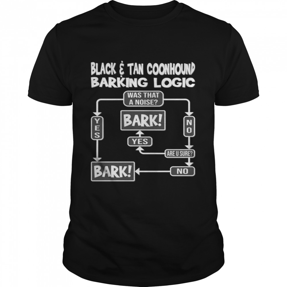 Barking Logic, Hundegeschenk, lustiges Coonhound, Schwarz Hellbraun Langarmshirt Shirt