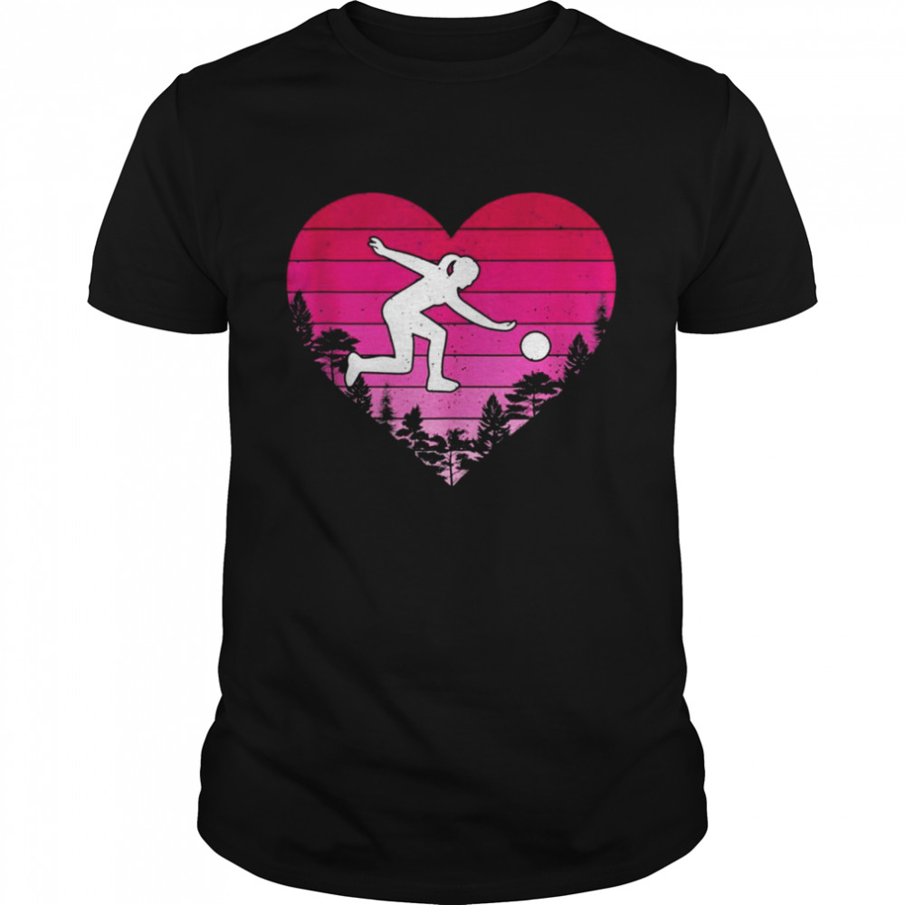 Bocce Sports Vintage Heart Bocce Valentines Day Shirt