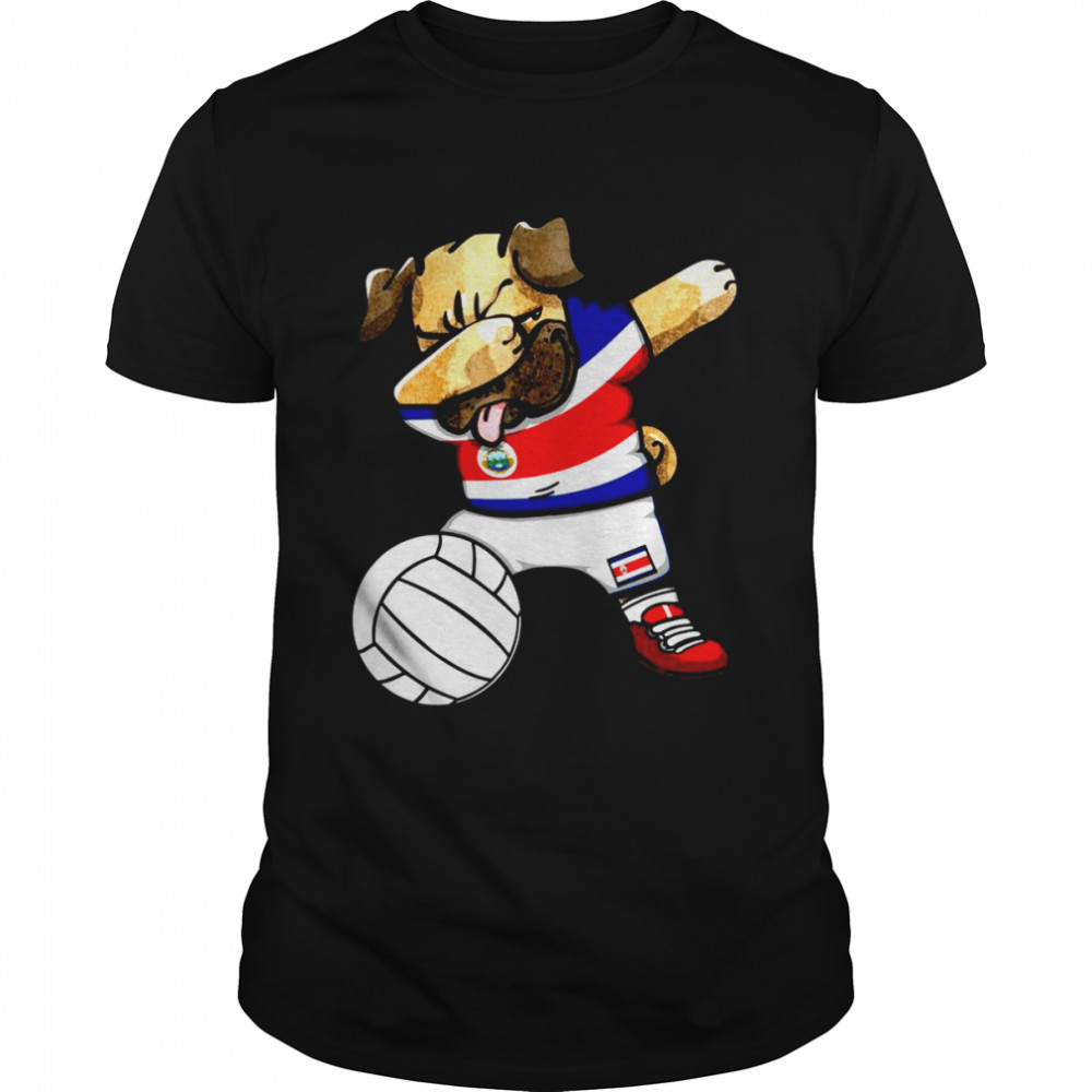 Funny Dabbing Pug Costa Rica Volleyball Fans Jersey Sport Shirt