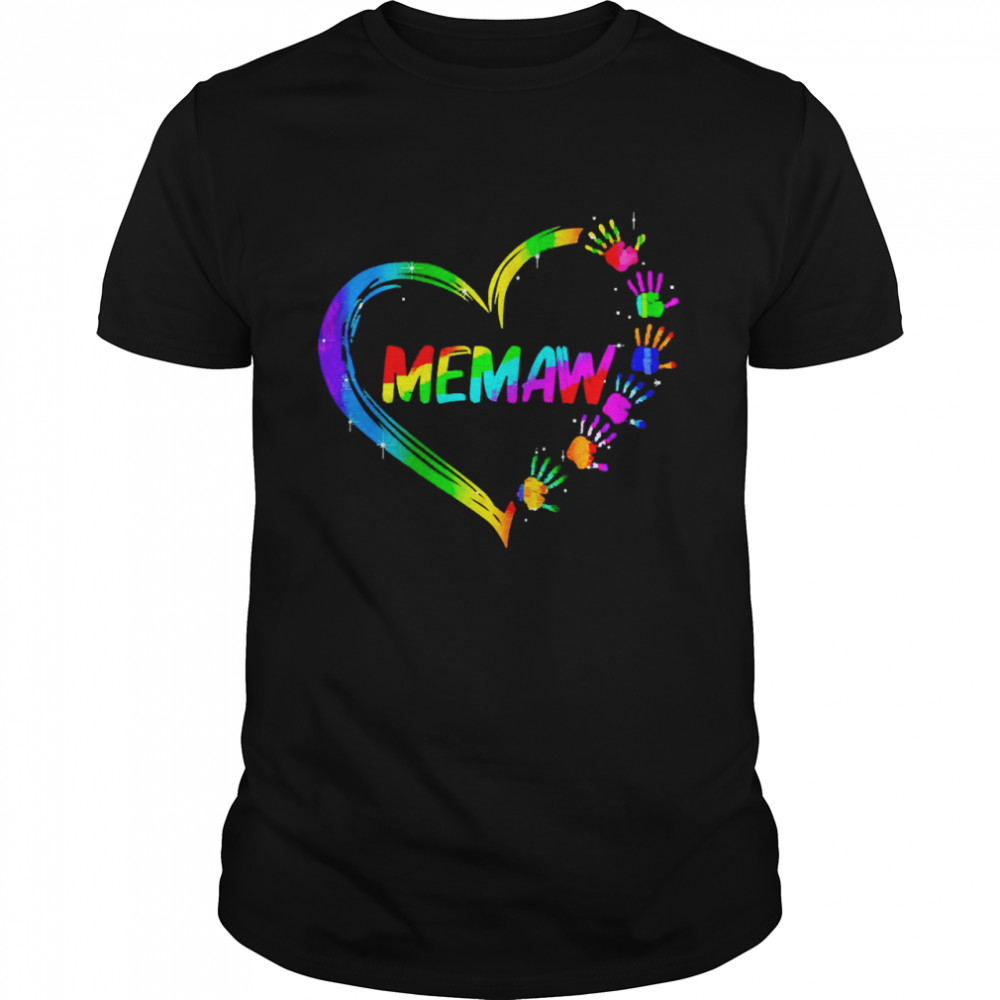 Gradient Heart Shape Memaw Shirt
