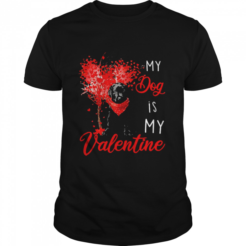 Heart Tree My Dog Is My Valentine Black Labrador Pup Shirt