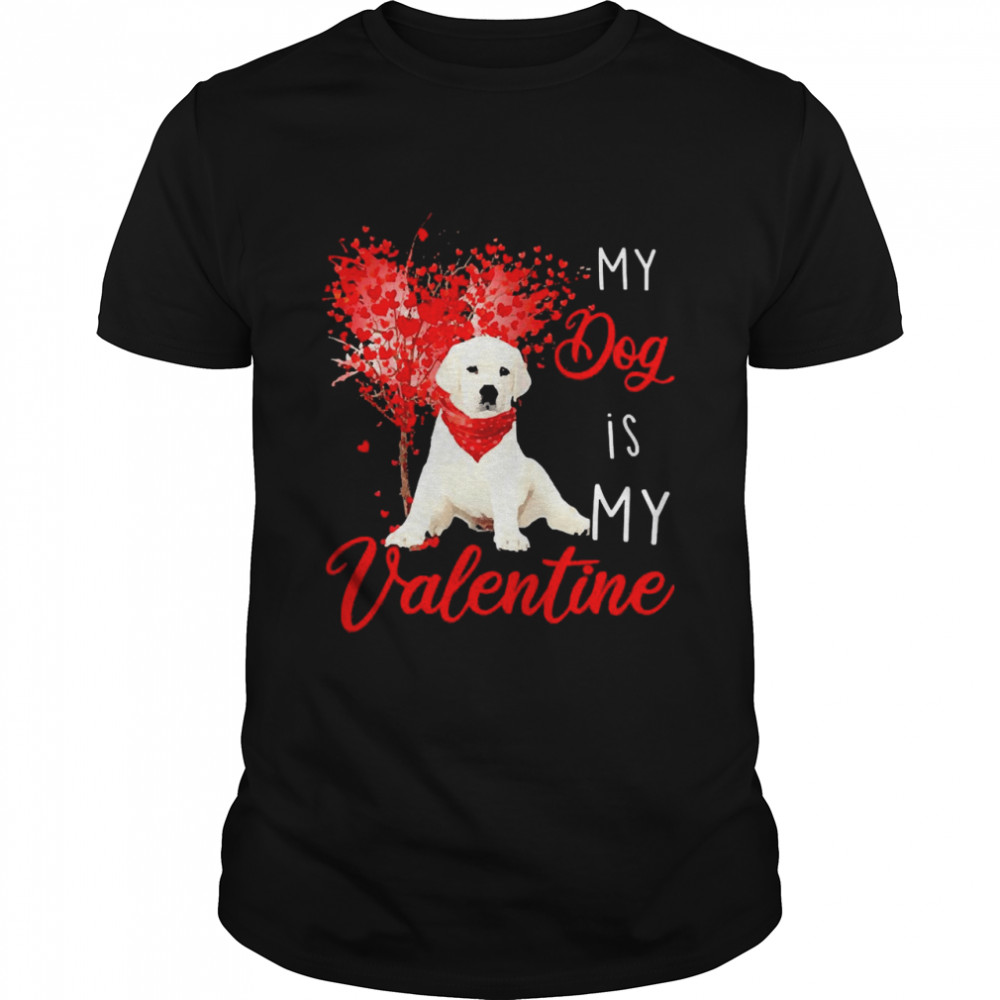 Heart Tree My Dog Is My Valentine White Labrador Shirt