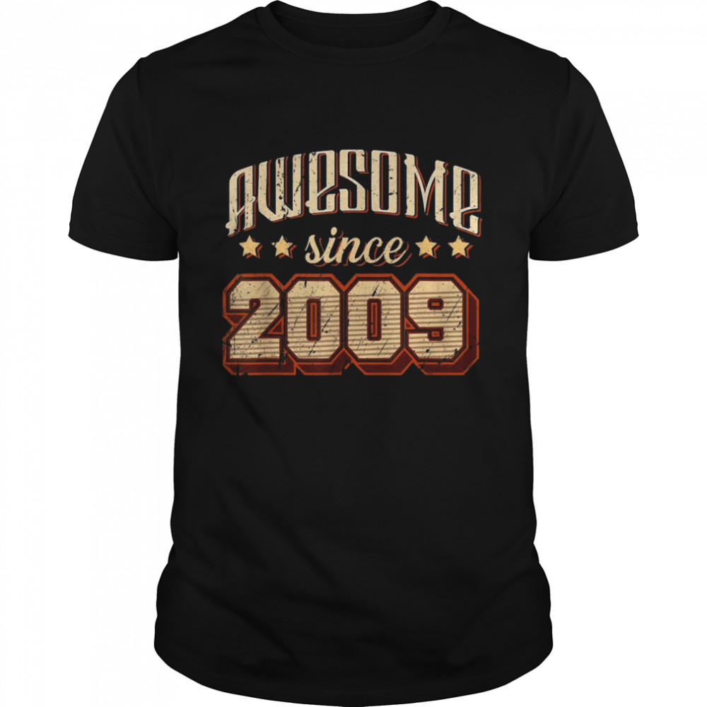 Awesome Since 2009 13th Birthday Party Retro Vintage Shirt