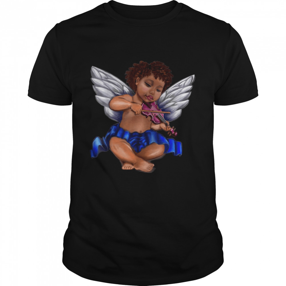 Black Angel playing the violin Serene afro cherub Shirt