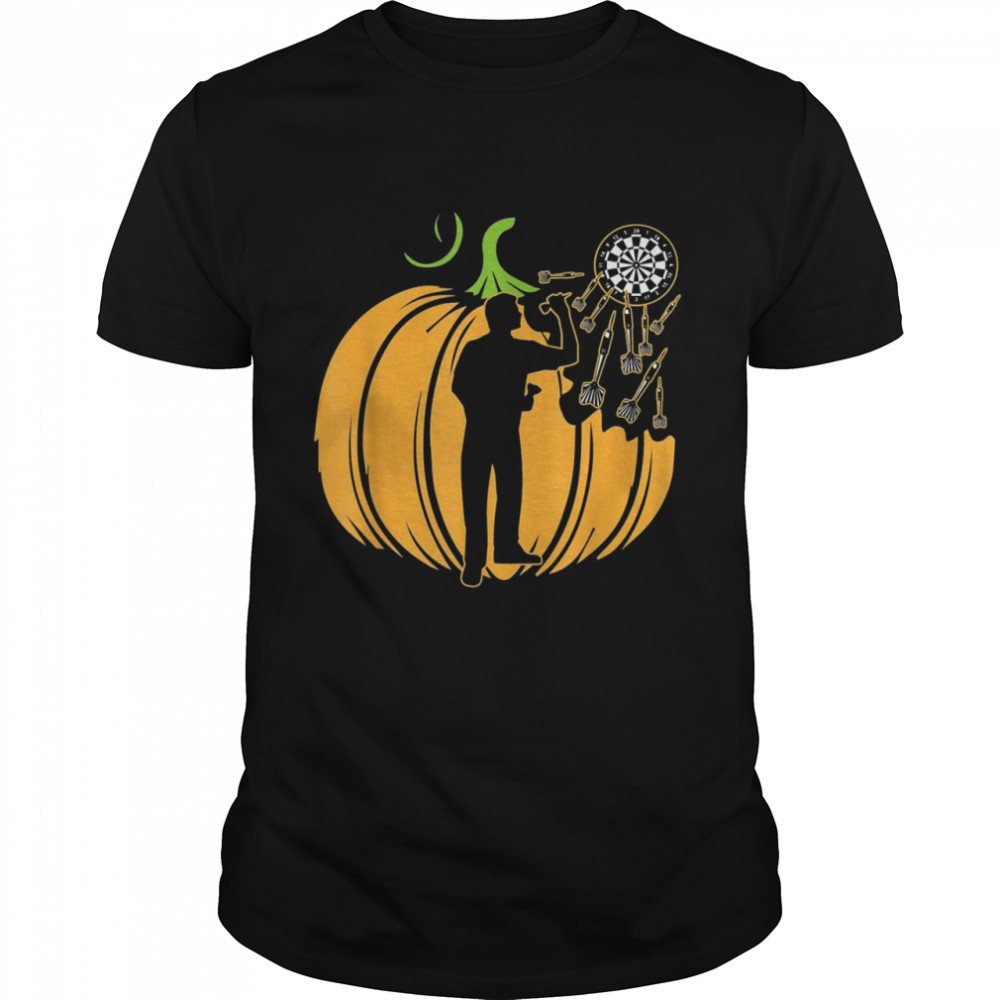 Darts Player Pumpkin Veggie Fall Cool Sports Shirt