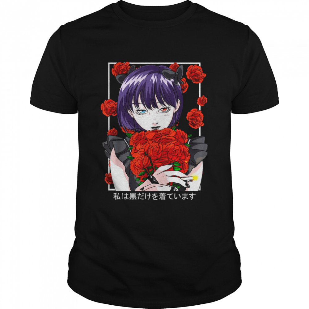 Goth Anime Girl Gothic Roses Aesthetic Japanese Vaporwave Shirt