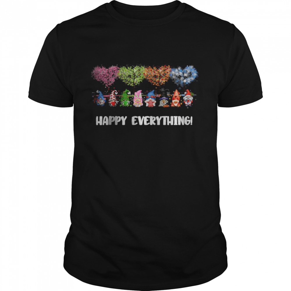 Happy Everything Gnomes Every Seasons All Year Tree T-Shirt