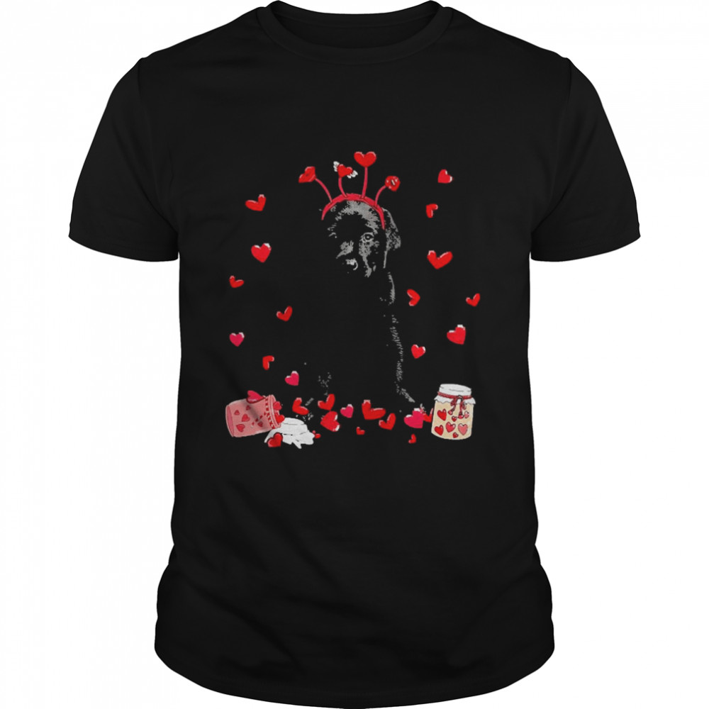 Valentine’s Day Sweet Headband Black Labrador Pup Dog Shirt