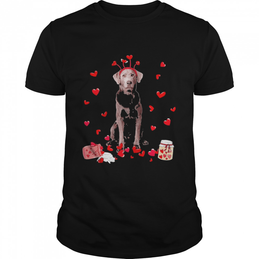 Valentine’s Day Sweet Headband Silver Labrador Dog Shirt