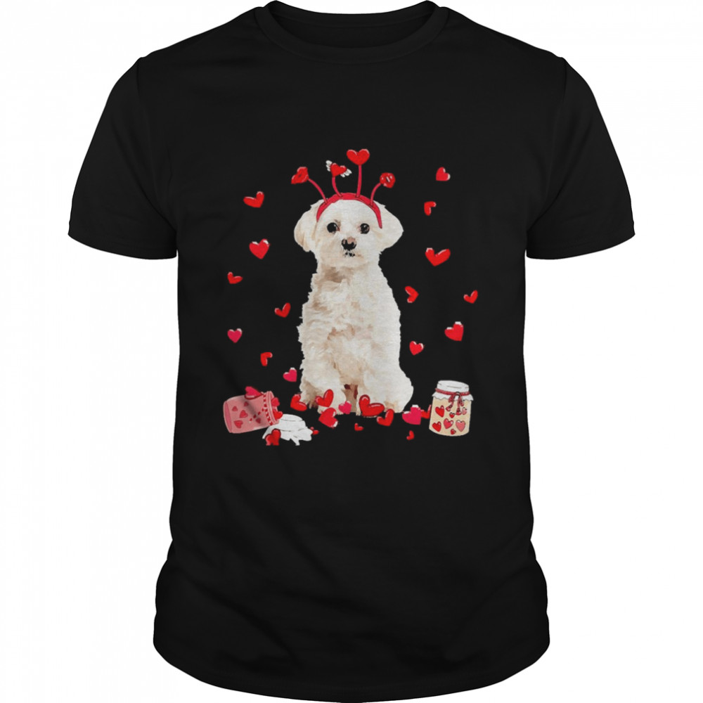 Valentine’s Day Sweet Headband White Maltese Dog Shirt