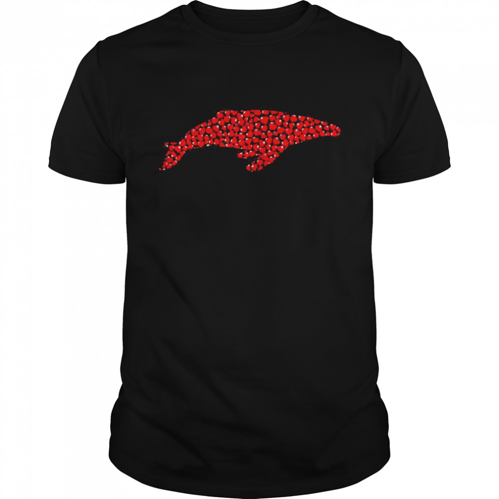 Whale Fish Heart Shape Whale Valentine’s Day Shirt