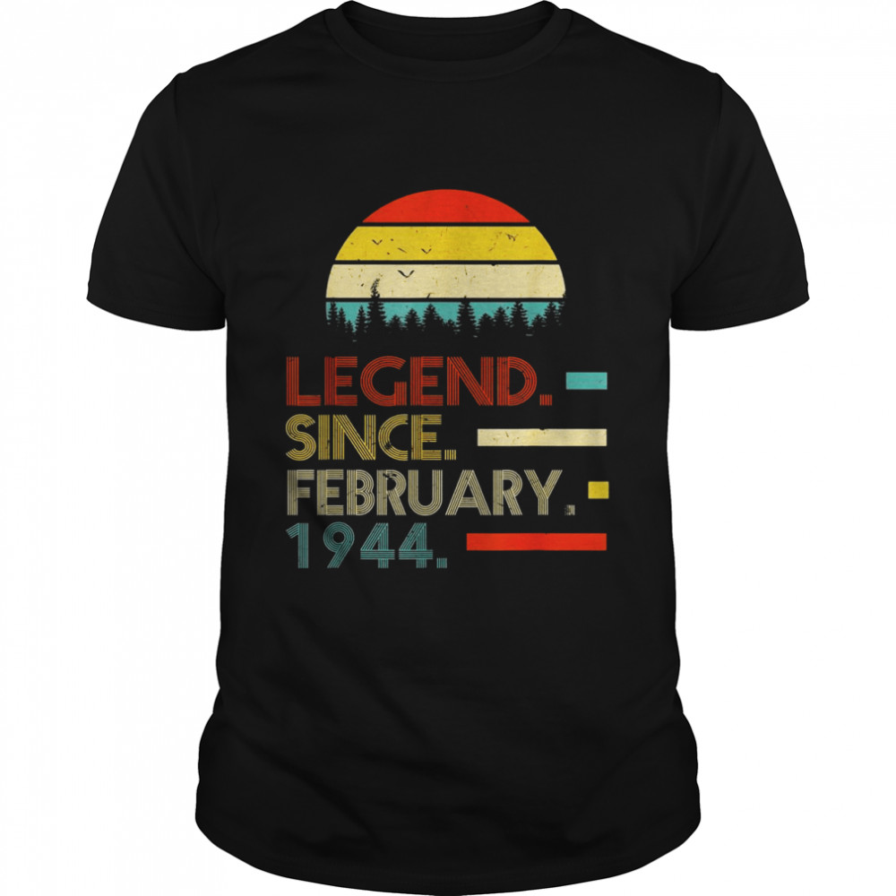 78 Years Old Retro Birthday Legend Since February 1944 Shirt