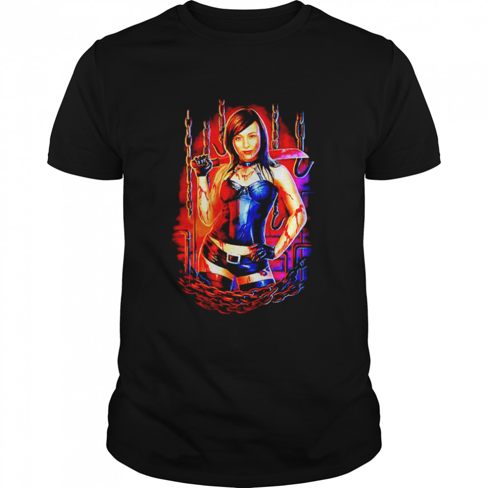 Danielle Harris Leather And Chains Shirt