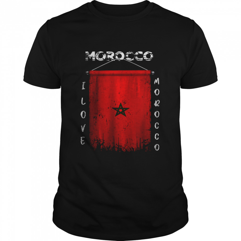 I Love Morocco Vintage Morocco Flag T-Shirt