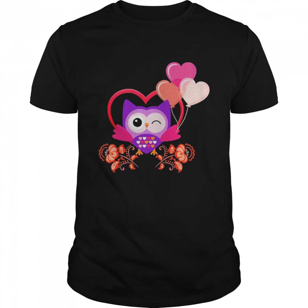 Owl Valentine’s Day Girls Shirt
