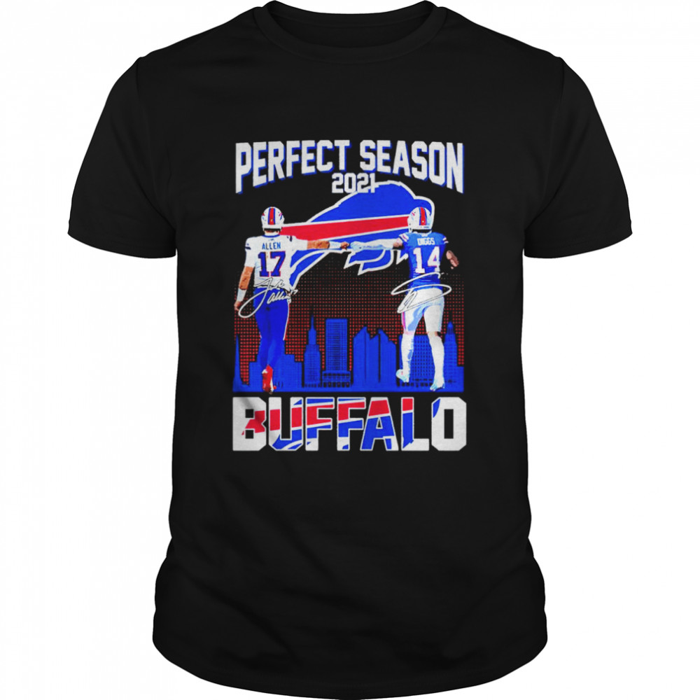 Perfect season 2021 Buffalo Josh Allen Stefon Diggs signatures shirt