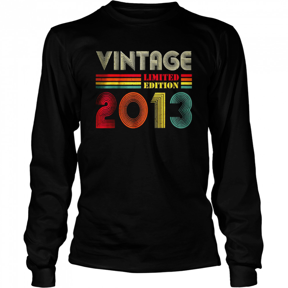 9 Year Old Vintage 2013 Limited Edition 9th Birthday  Long Sleeved T-shirt