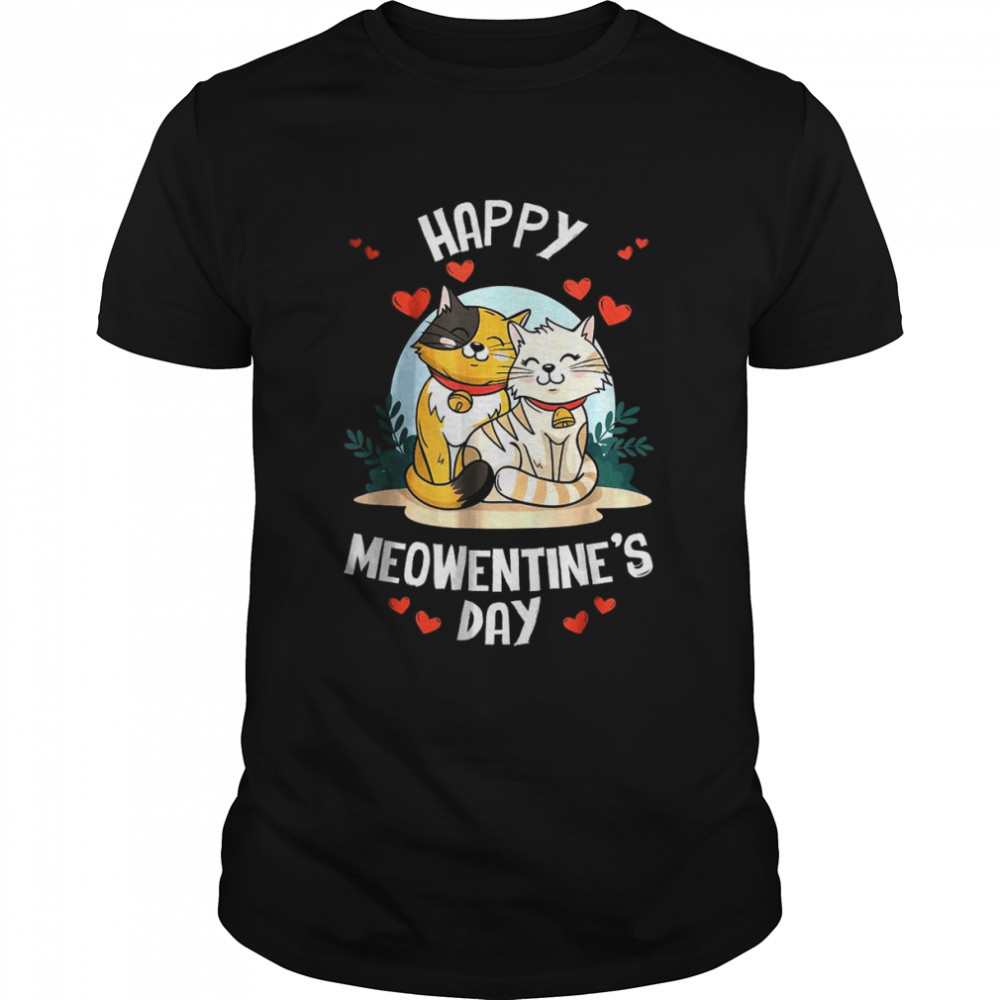 Happy Meowentines Valentines Day Cute Cat Kitten Vday Pajama T-Shirt