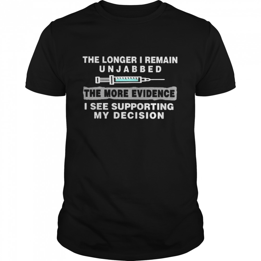 The Longer I Remain Injabbed The More Evidence I See Supporting My Decision  Classic Men's T-shirt
