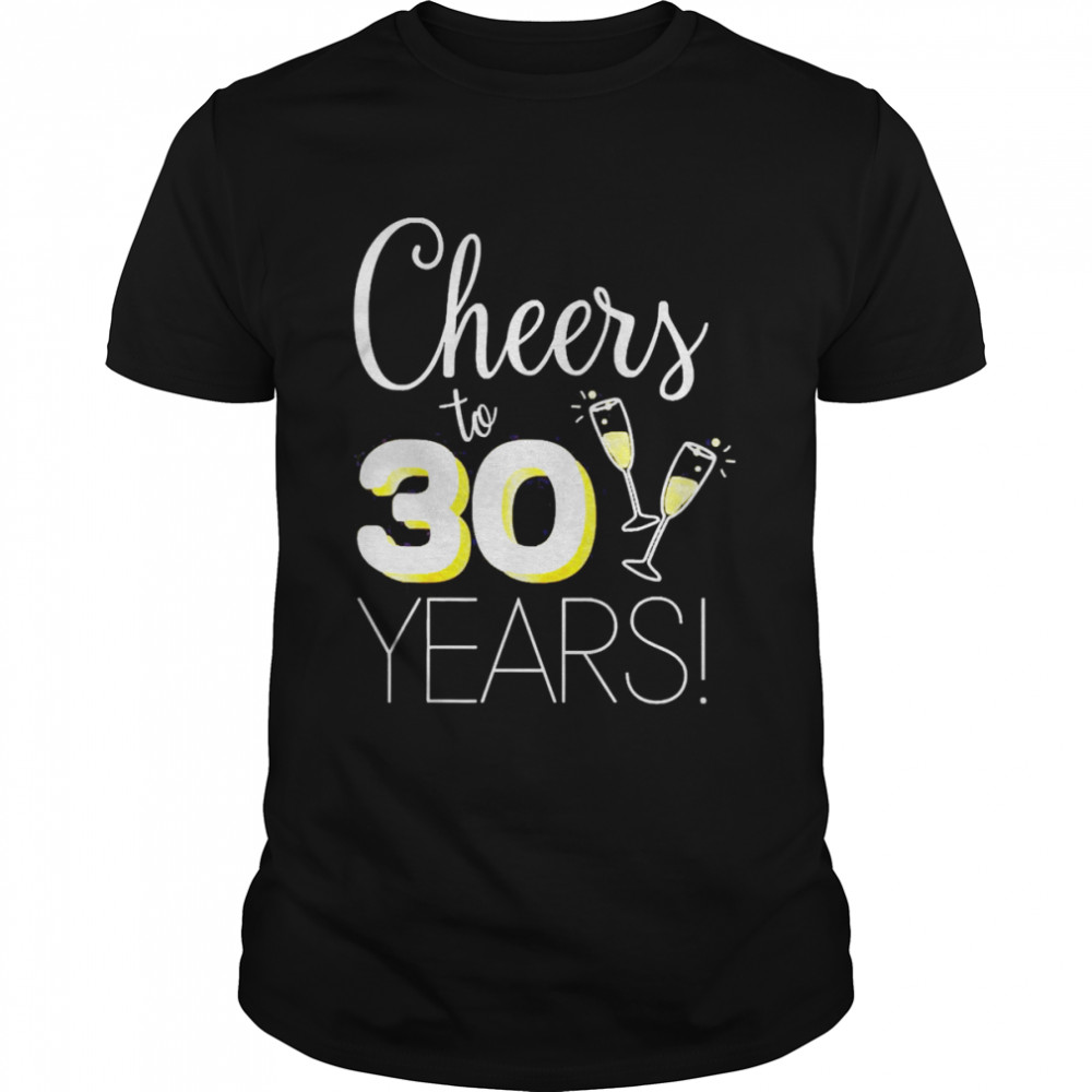 Cheers To 30 Years Married Couple Champagne Anniversary 2022 Shirt