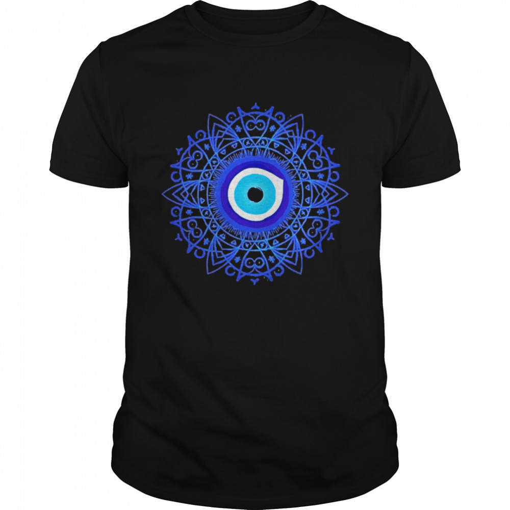Evil Eye Mandala Blue Protection Against Evil Spirits Curse Yoga Lovers Shirt
