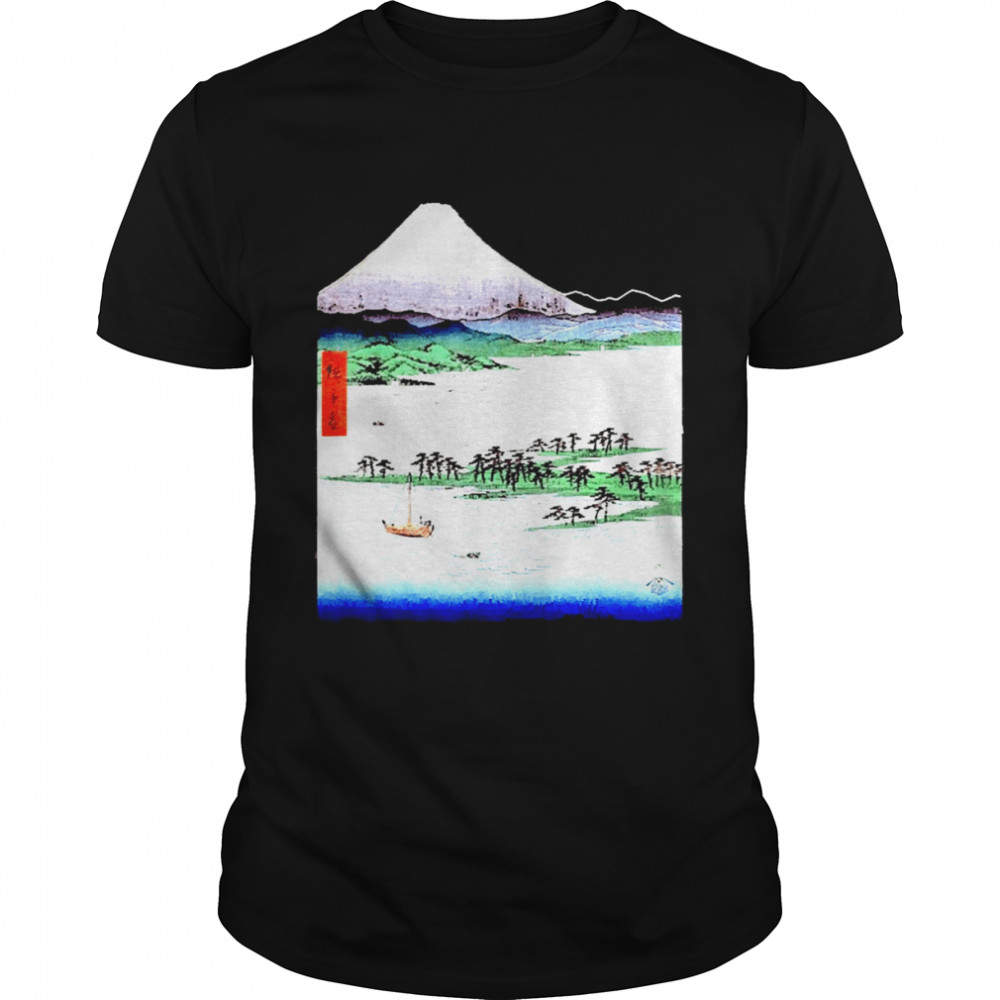 Famous Vintage Japanese Woodblock Art Hiroshige Pine Beach Shirt