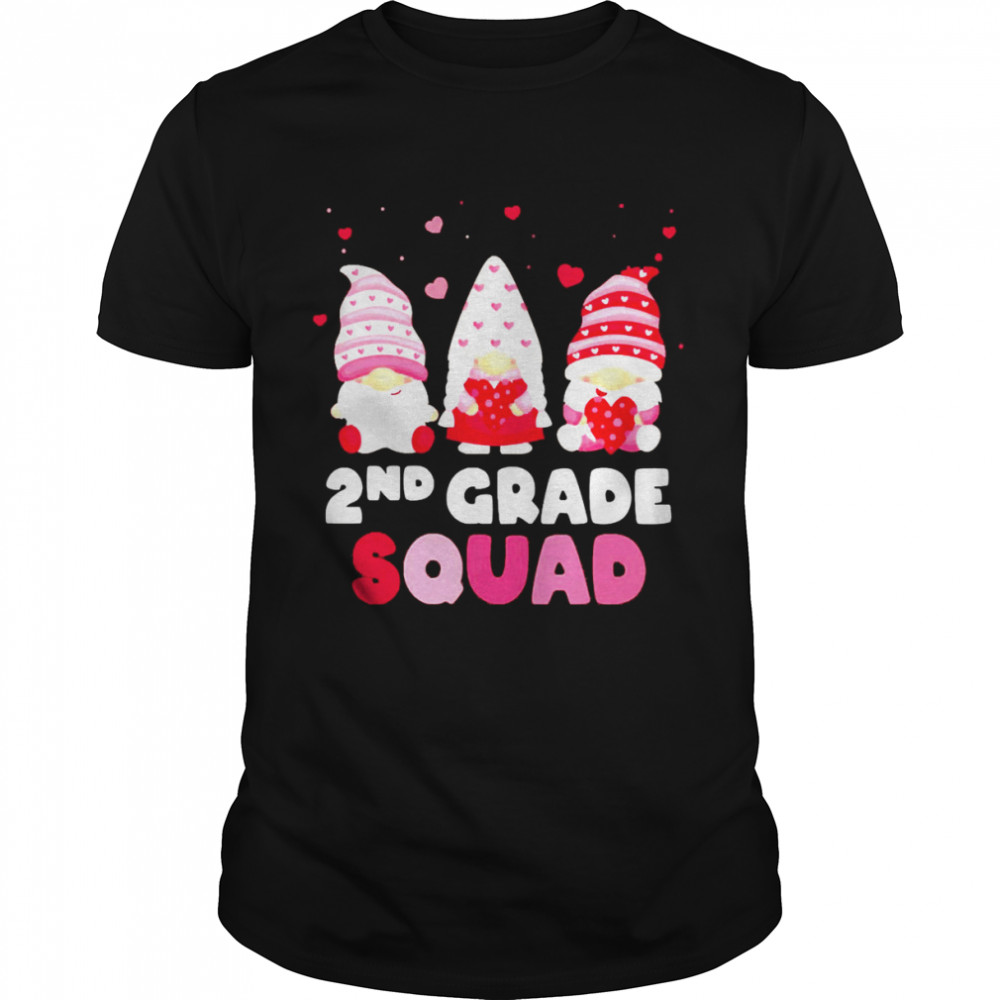 Happy Valentines Day Gnome 2nd Grade Squad Shirt