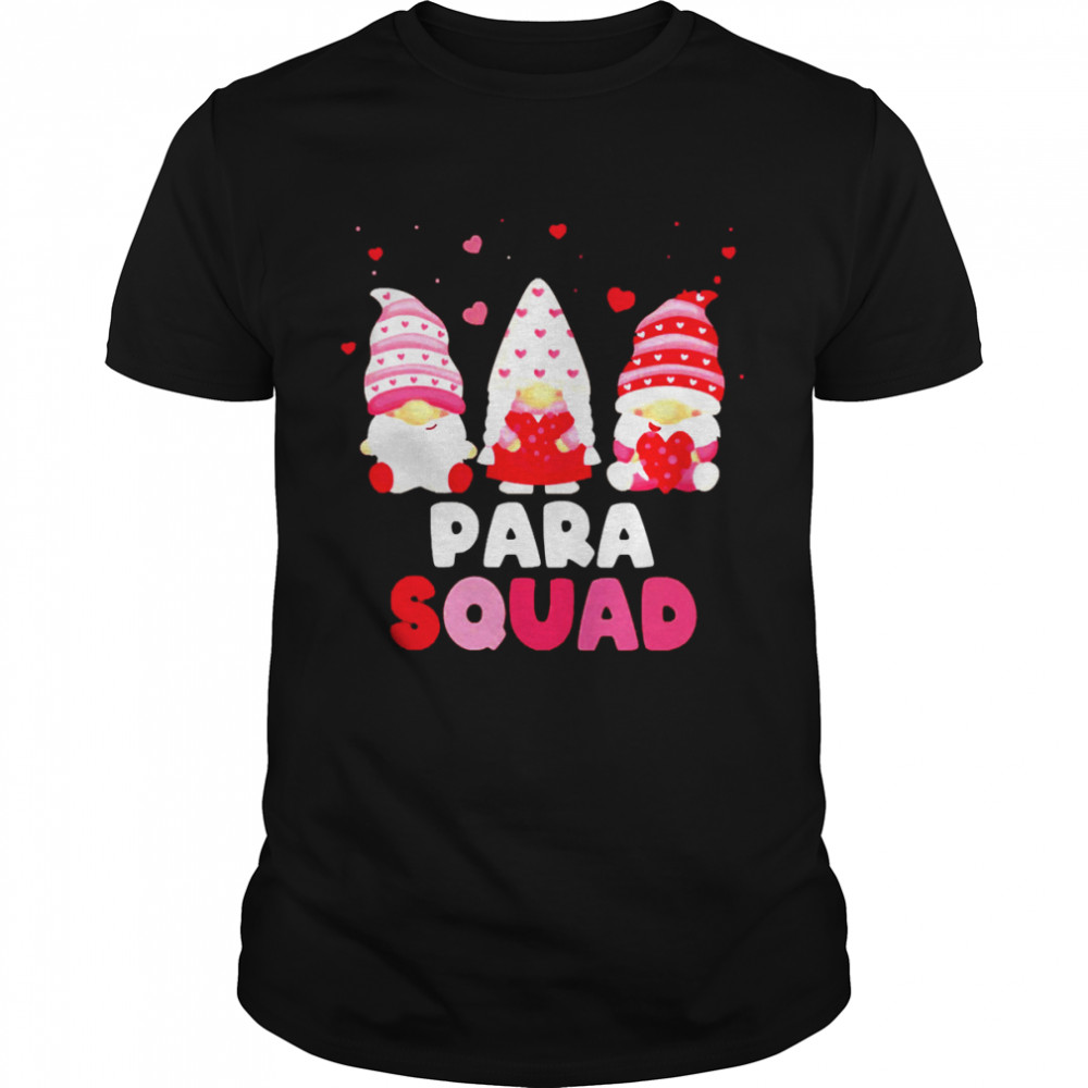 Happy Valentines Day Gnome Paraprofessional Squad Shirt