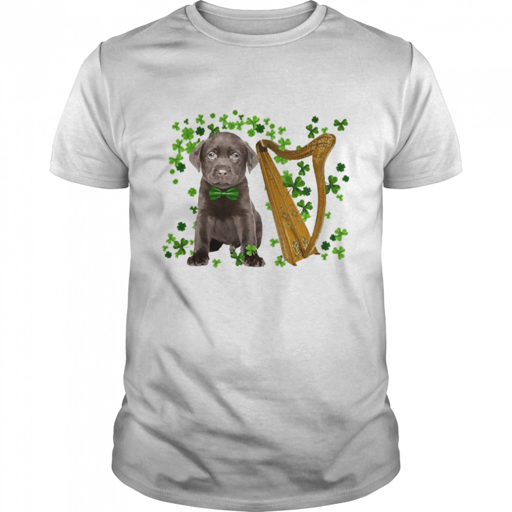 St Patricks Day Irish Lucky Harp Chocolate Labrador Dog Shirt